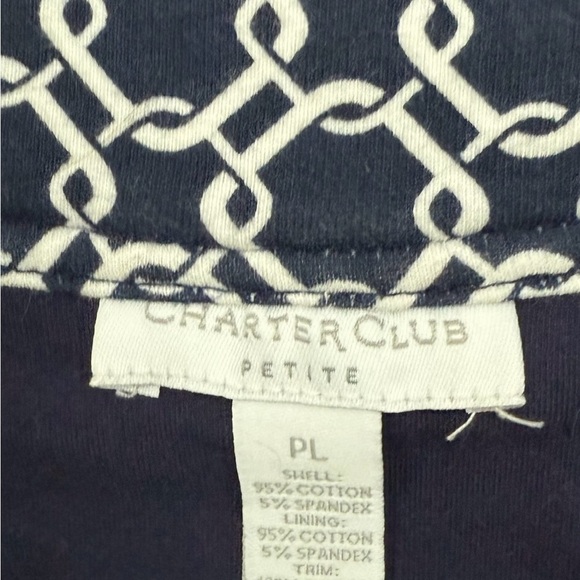 Charter Club Petites Sleeveless Dress Blue White Shift Crochet PL - Picture 6 of 8